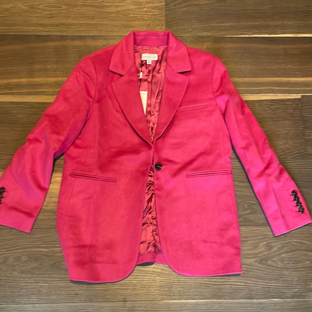 Pink something navy blazer